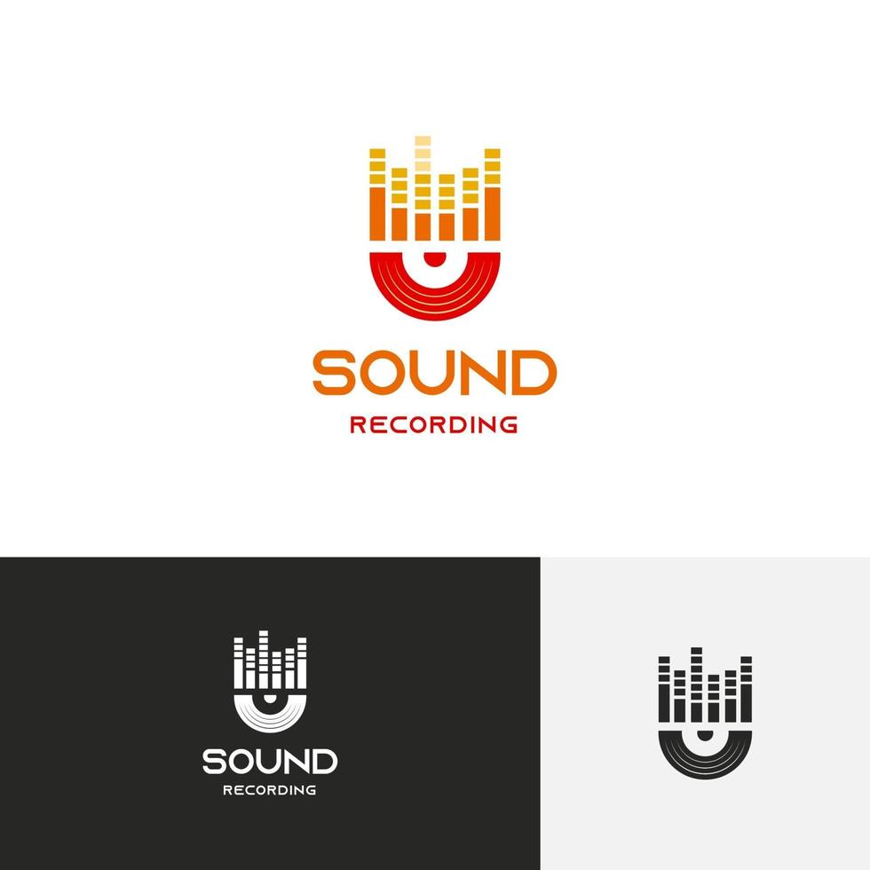 vektorgrafik av musik ljud ljudvåg logotyp vektor