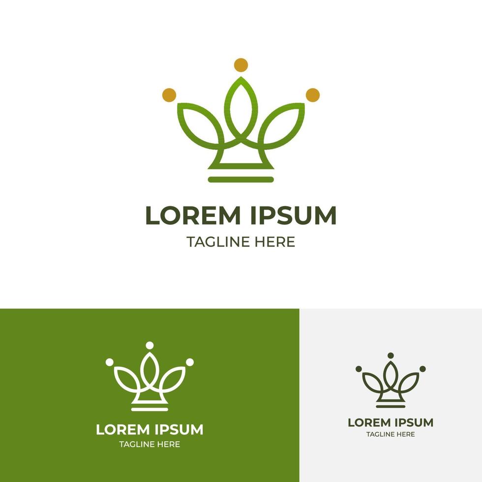 grüne Blätter Krone Logo. Natur kreatives Geschäftslogo vektor