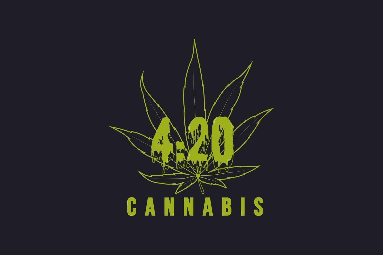 cannabis, logotyp 420 vektor