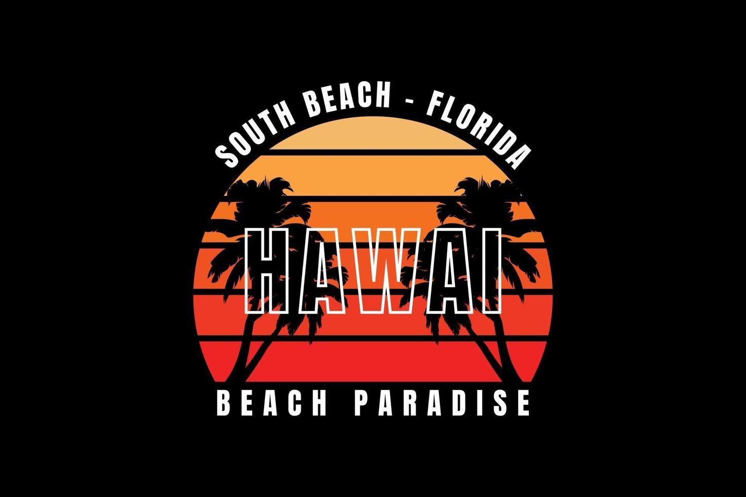 hawaii paradise, t-shirt mockup typografi vektor