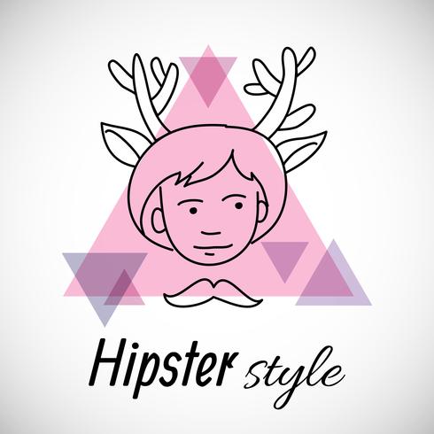 Hipster karaktärsdesign vektor