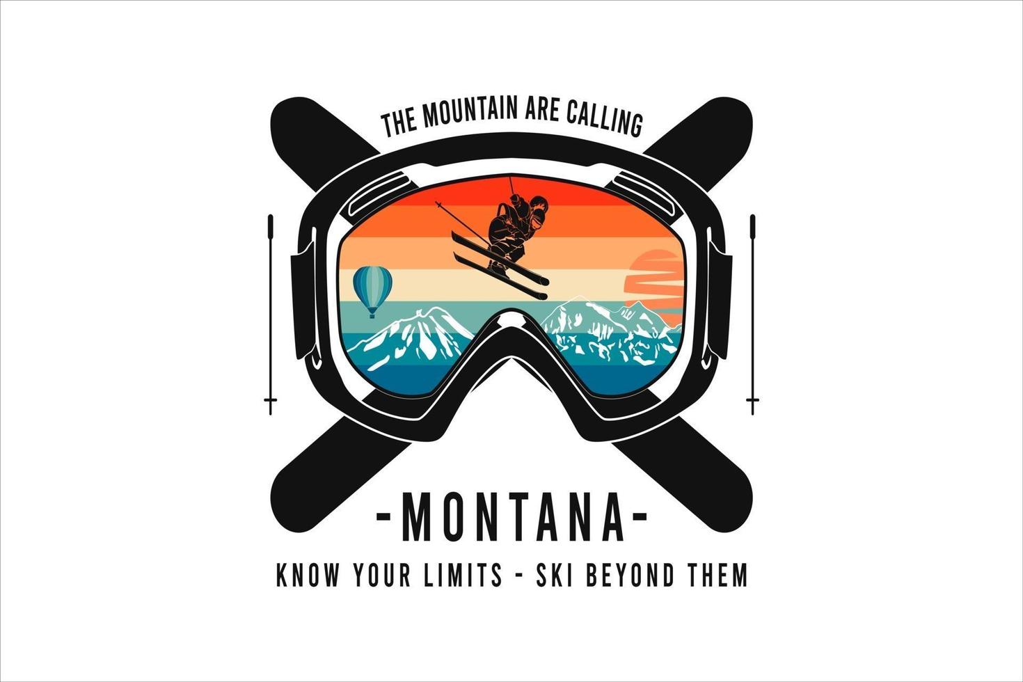 montana kenn deine grenzen, mock-up-silhouette-waren mock-up. vektor