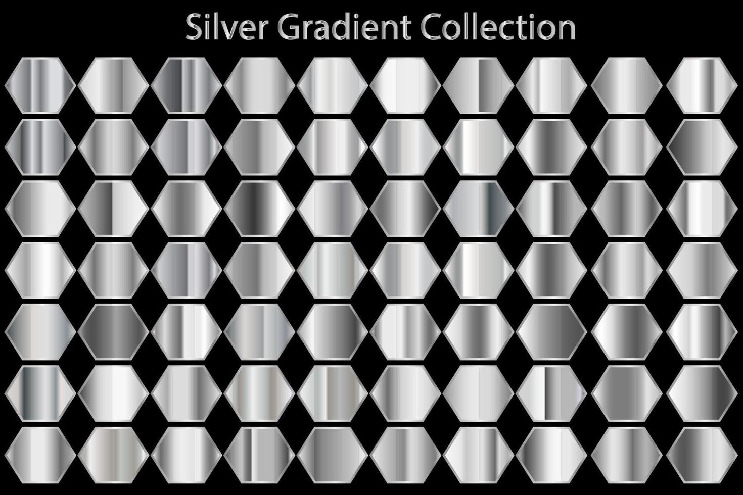 Metallic-Textur-Silber-Farbverlauf-Set-Kollektion vektor
