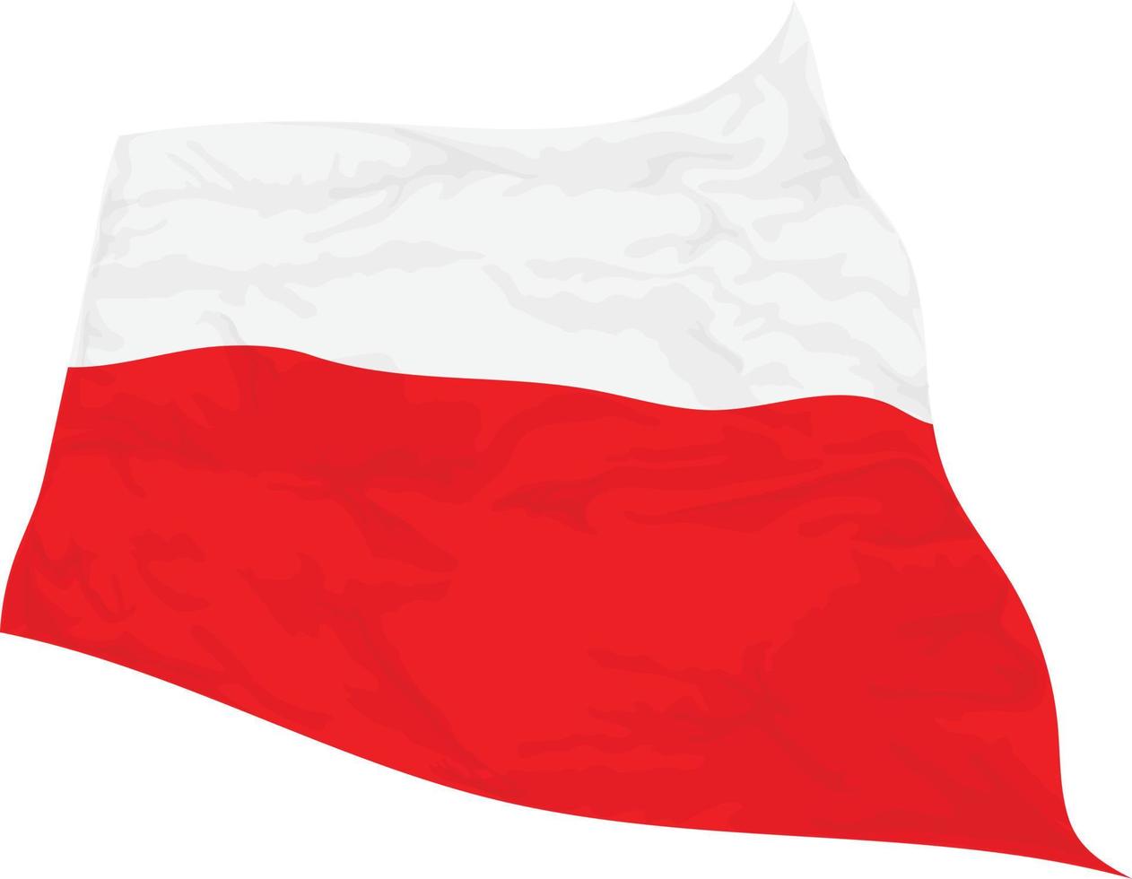 Vektor-Illustration der im Wind wiegenden polnischen Flagge vektor