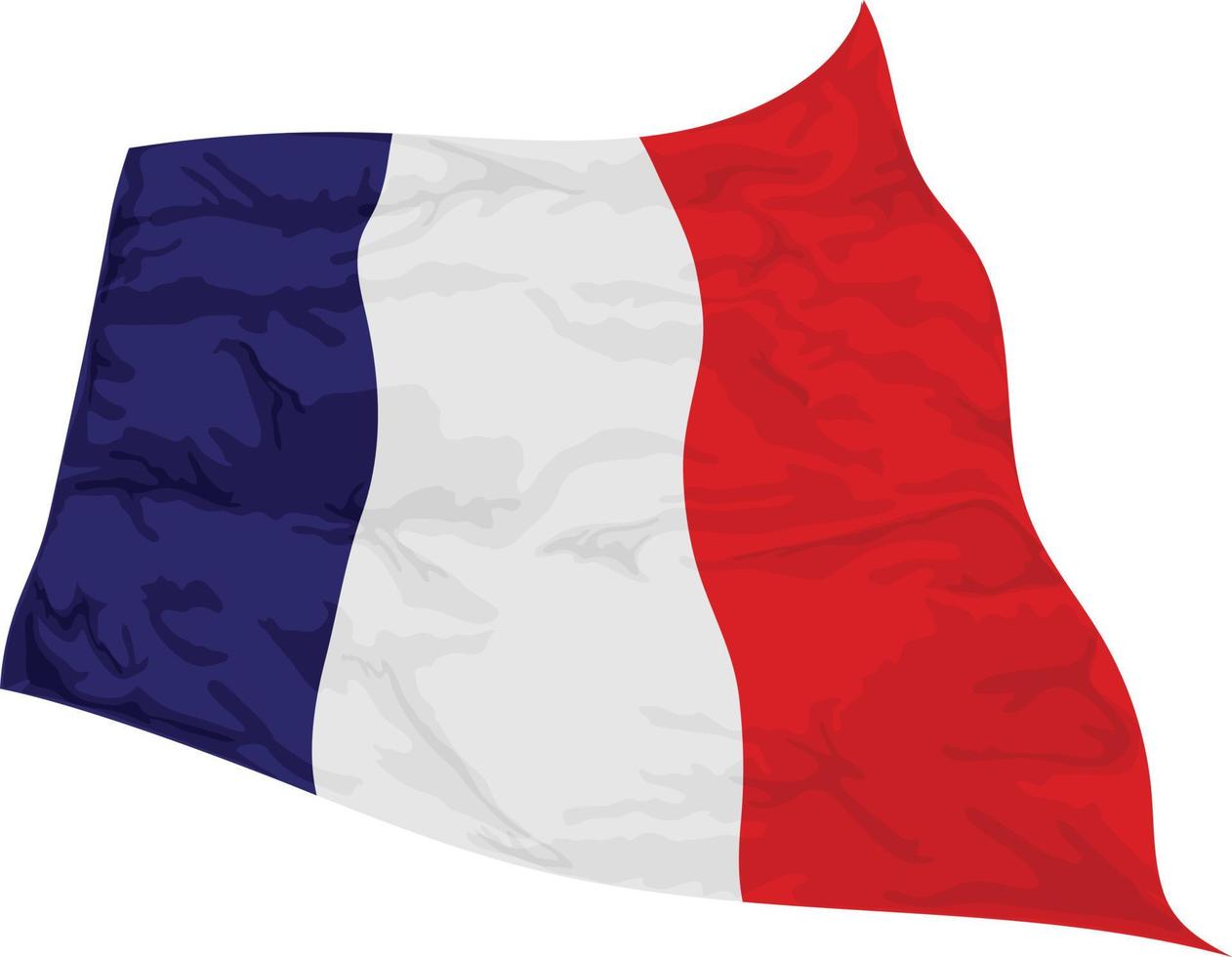 vektor illustration av frankrike flagga som svajar i vinden