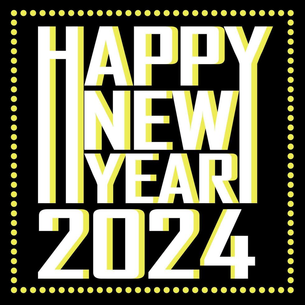 glücklich Neu Jahr 2024 Vektor Beschriftung
