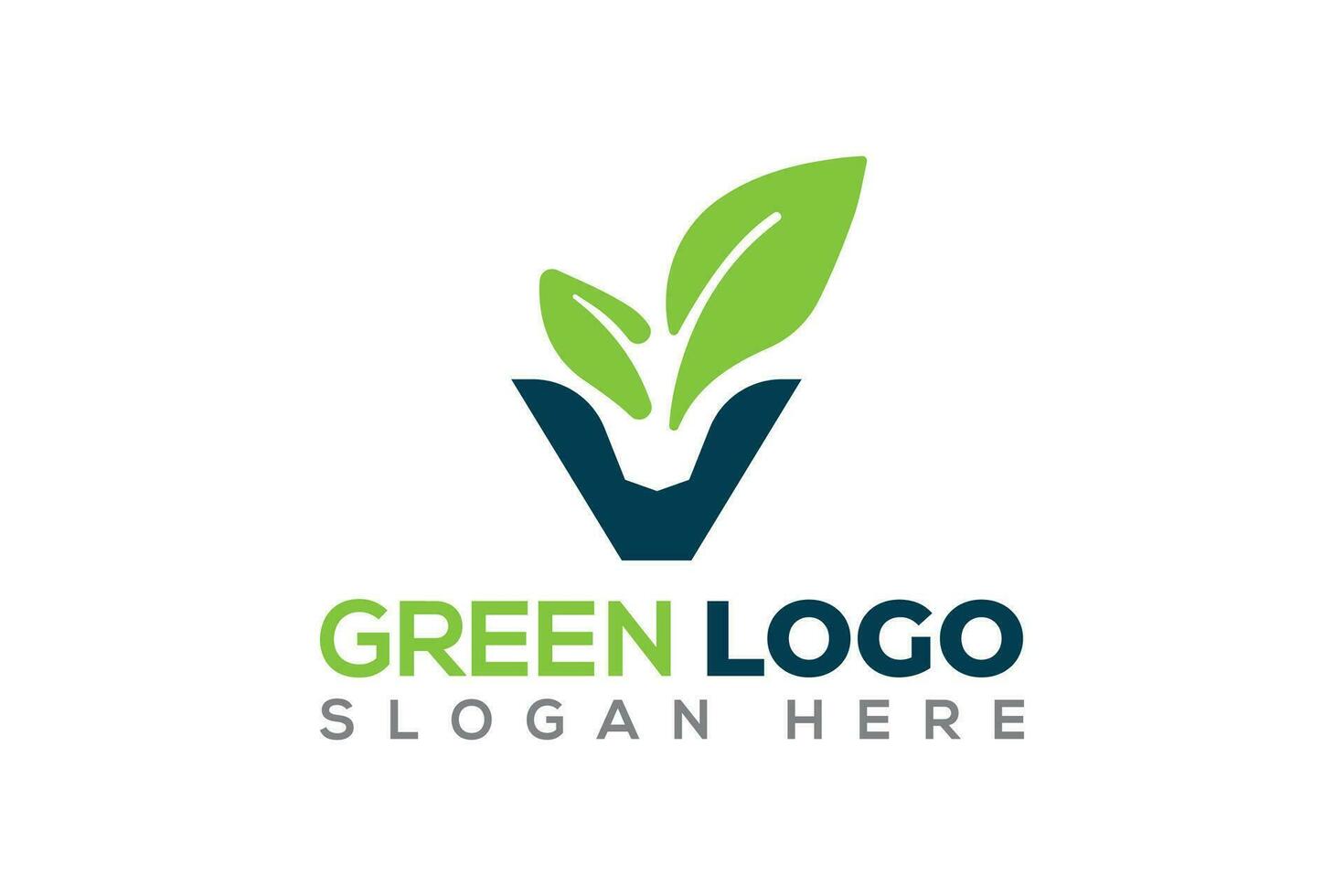 modern minimalistisch Grün Logo. bio Logo. Natur Logo. Wachstum Logo Design Vorlage vektor