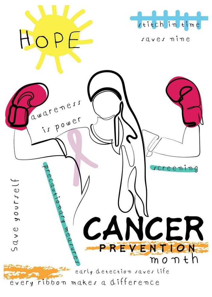 Krebs Bewusstsein Monat. Chemotherapie Überlebende vektor