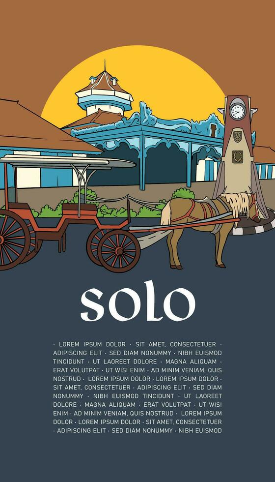 Sozial Medien Post Idee Vorlage mit indonesisch Illustration von Solo Kultur zentral Java vektor