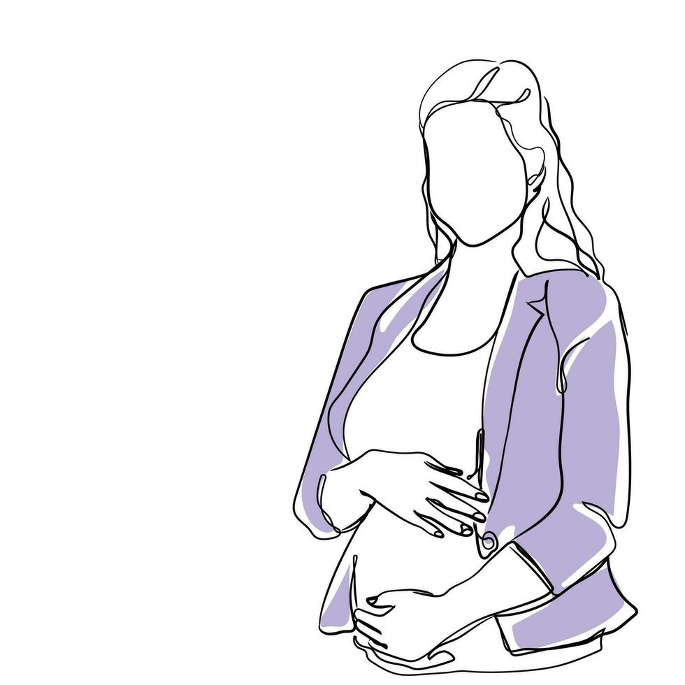 linje konst vektor av gravid kvinnor.moderskap och företags- inställningar.