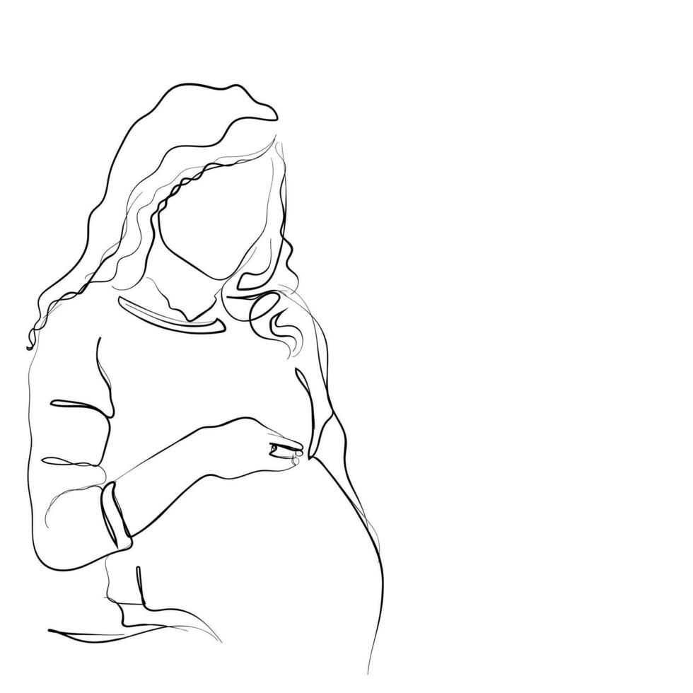 Linie Kunst Vektor von schwanger Frauen.Mutterschaft und korporativ Einstellungen.