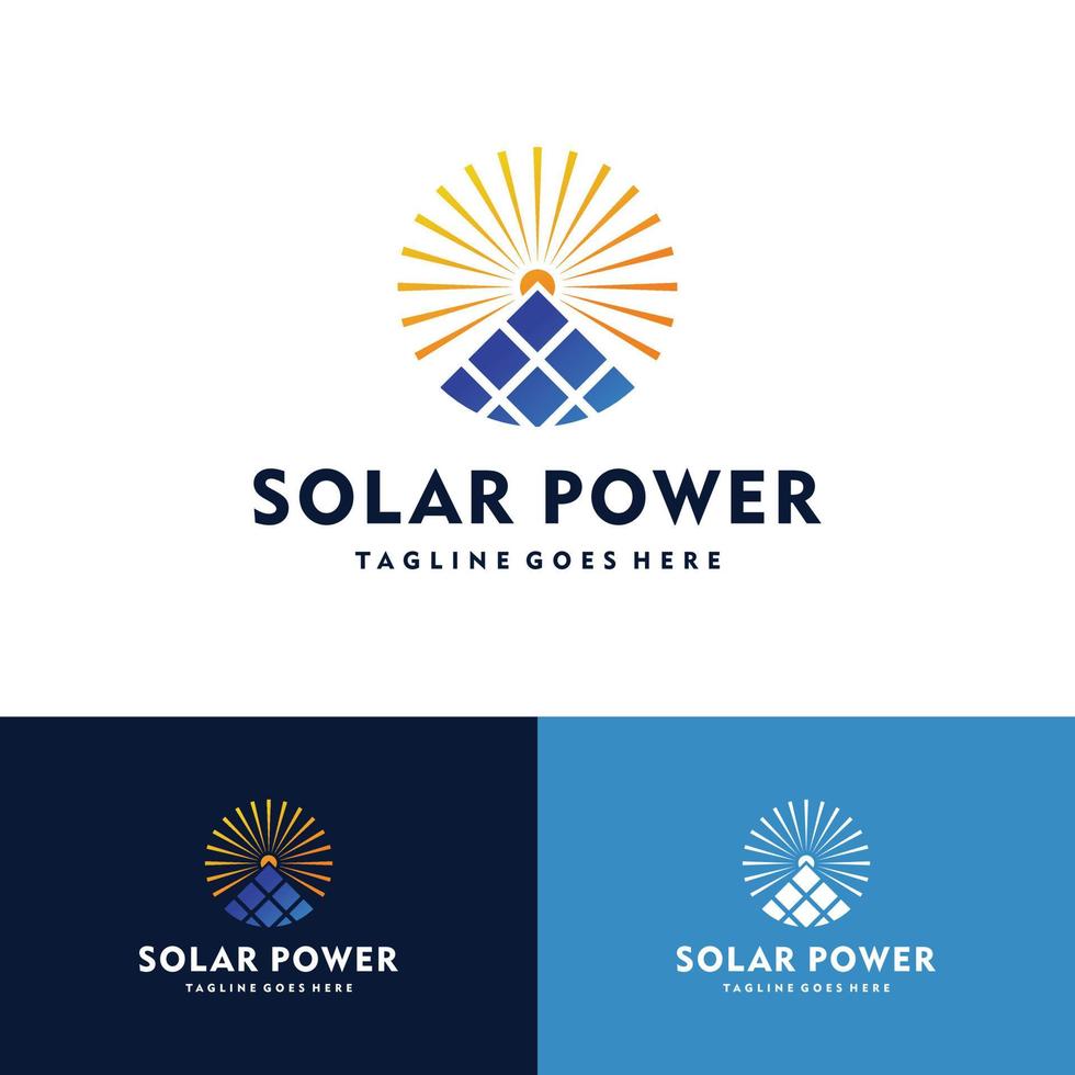 Sonne Sonnenenergie, Solarenergie Logo Vektor Icon Illustration