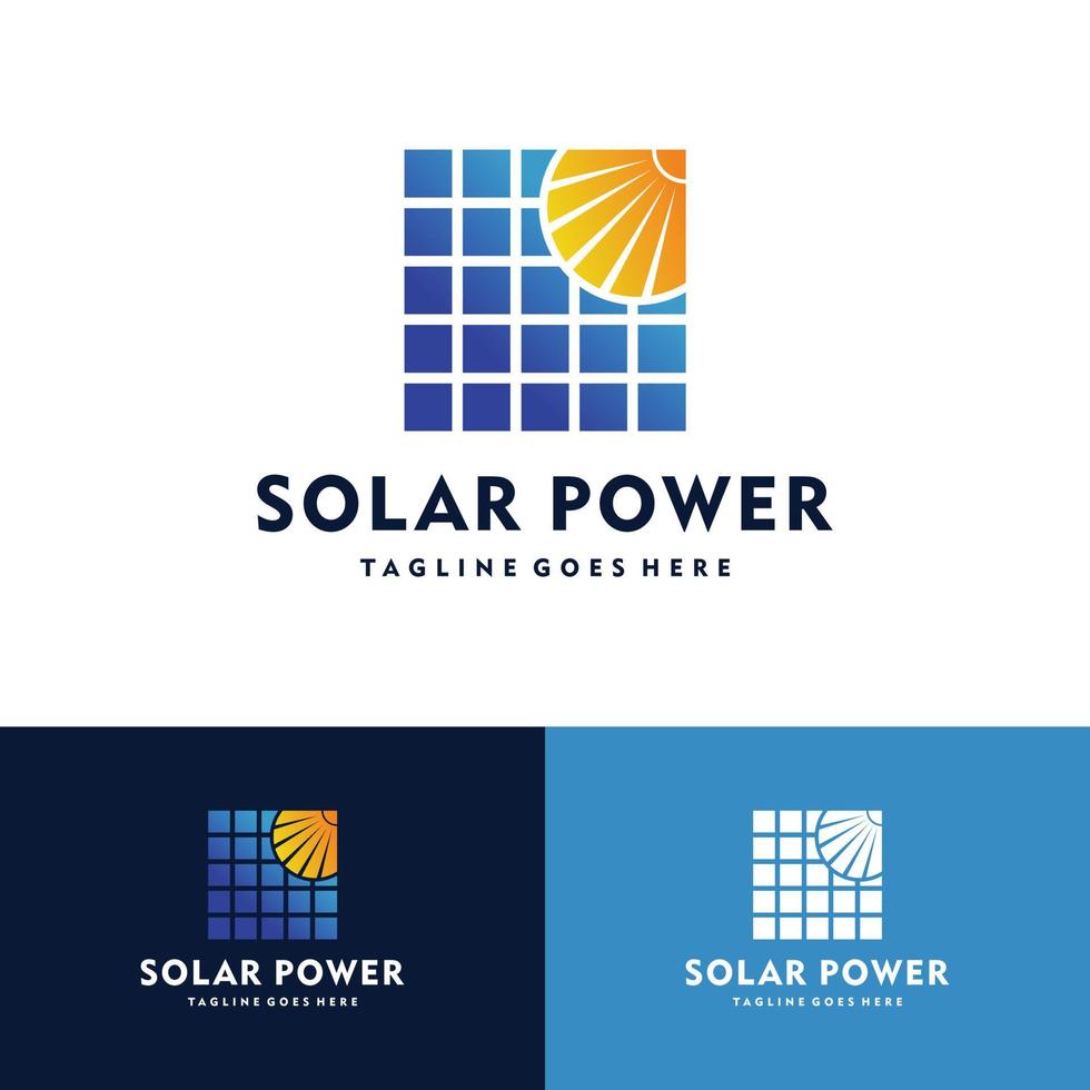 solenergi, solenergi kraft logotyp vektor ikon illustration