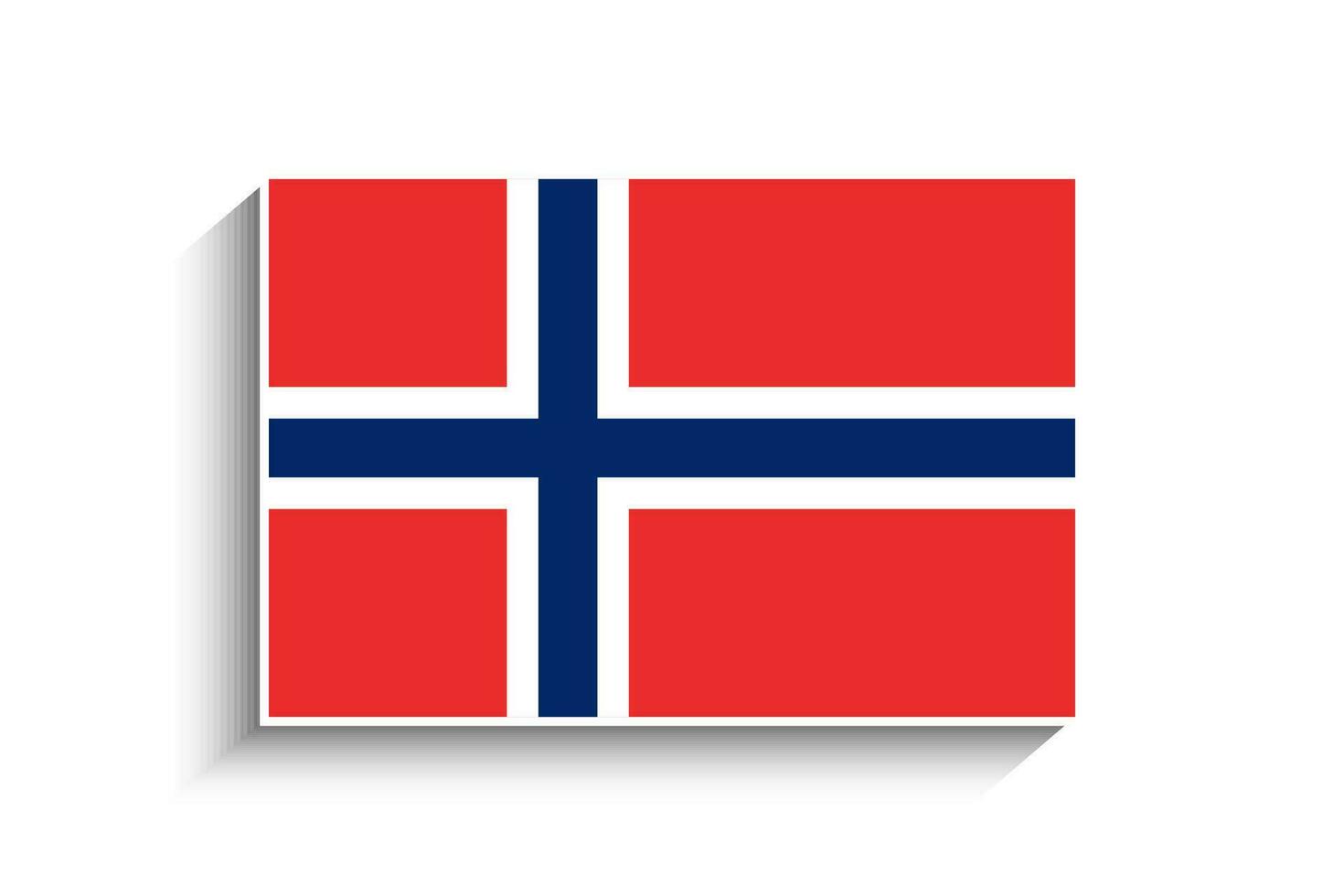 platt rektangel Norge flagga ikon vektor