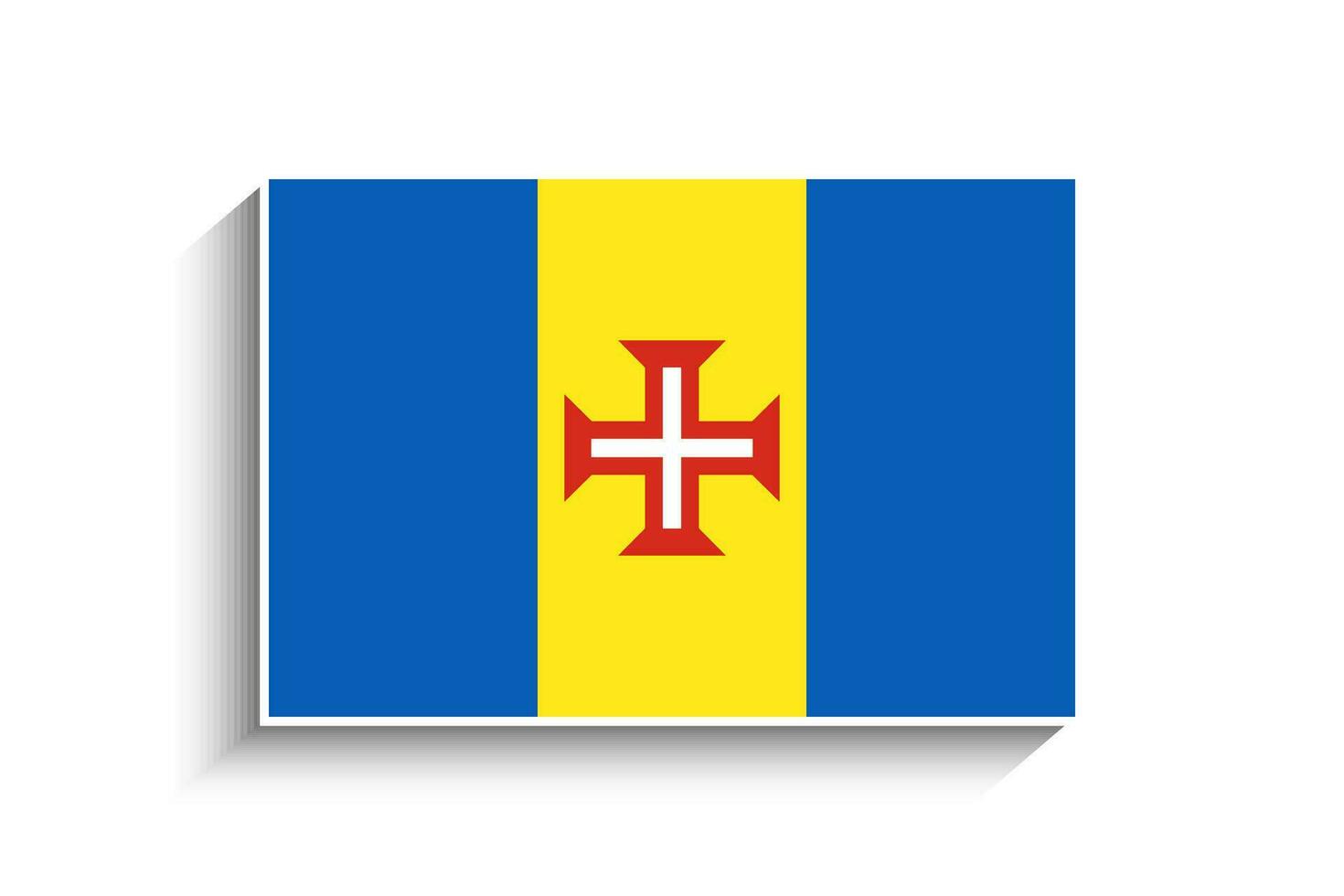 eben Rechteck Madeira Flagge Symbol vektor