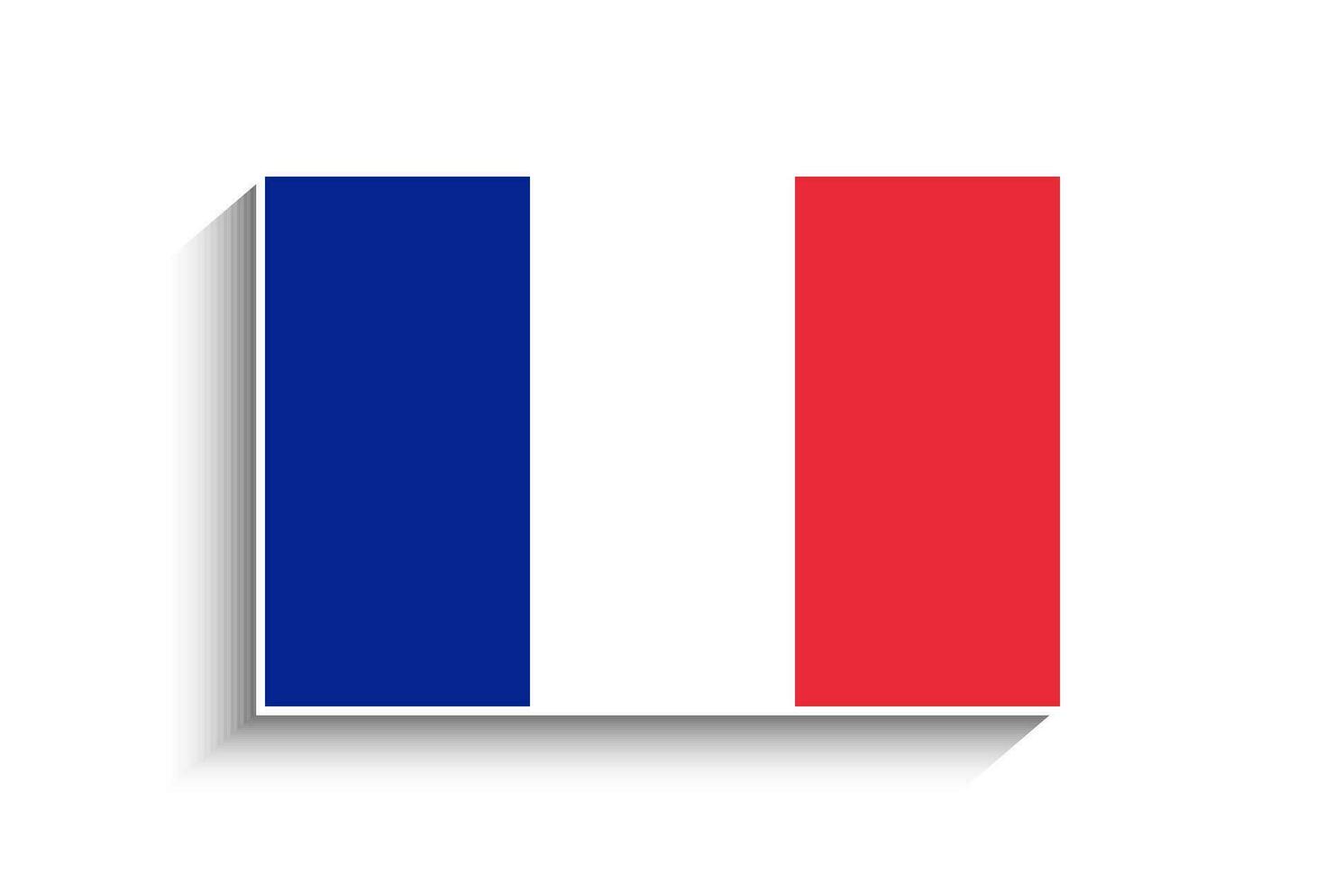 platt rektangel Frankrike flagga ikon vektor