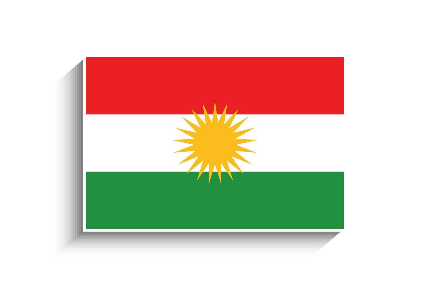 platt rektangel irakier kurdistan flagga ikon vektor
