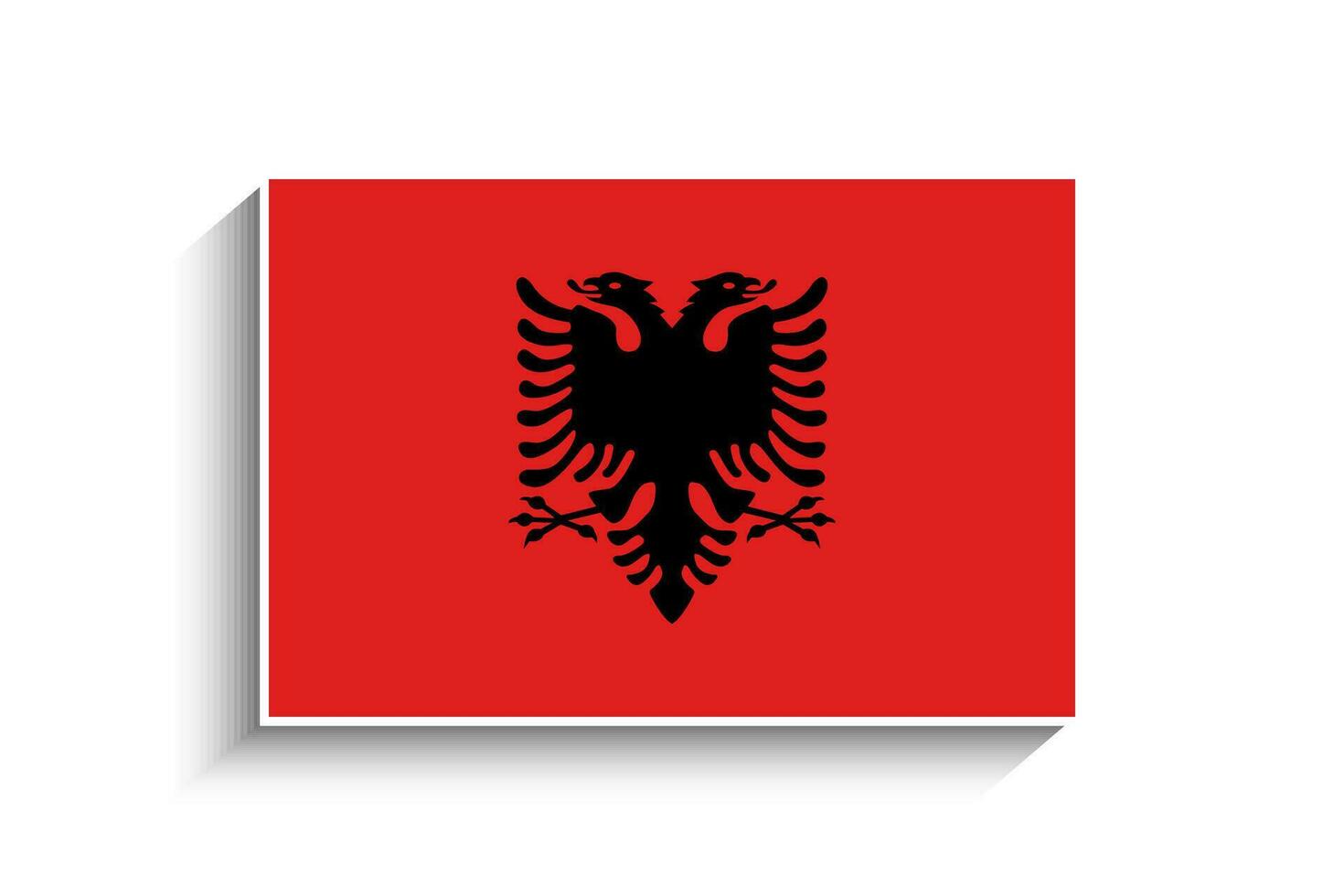 eben Rechteck Albanien Flagge Symbol vektor