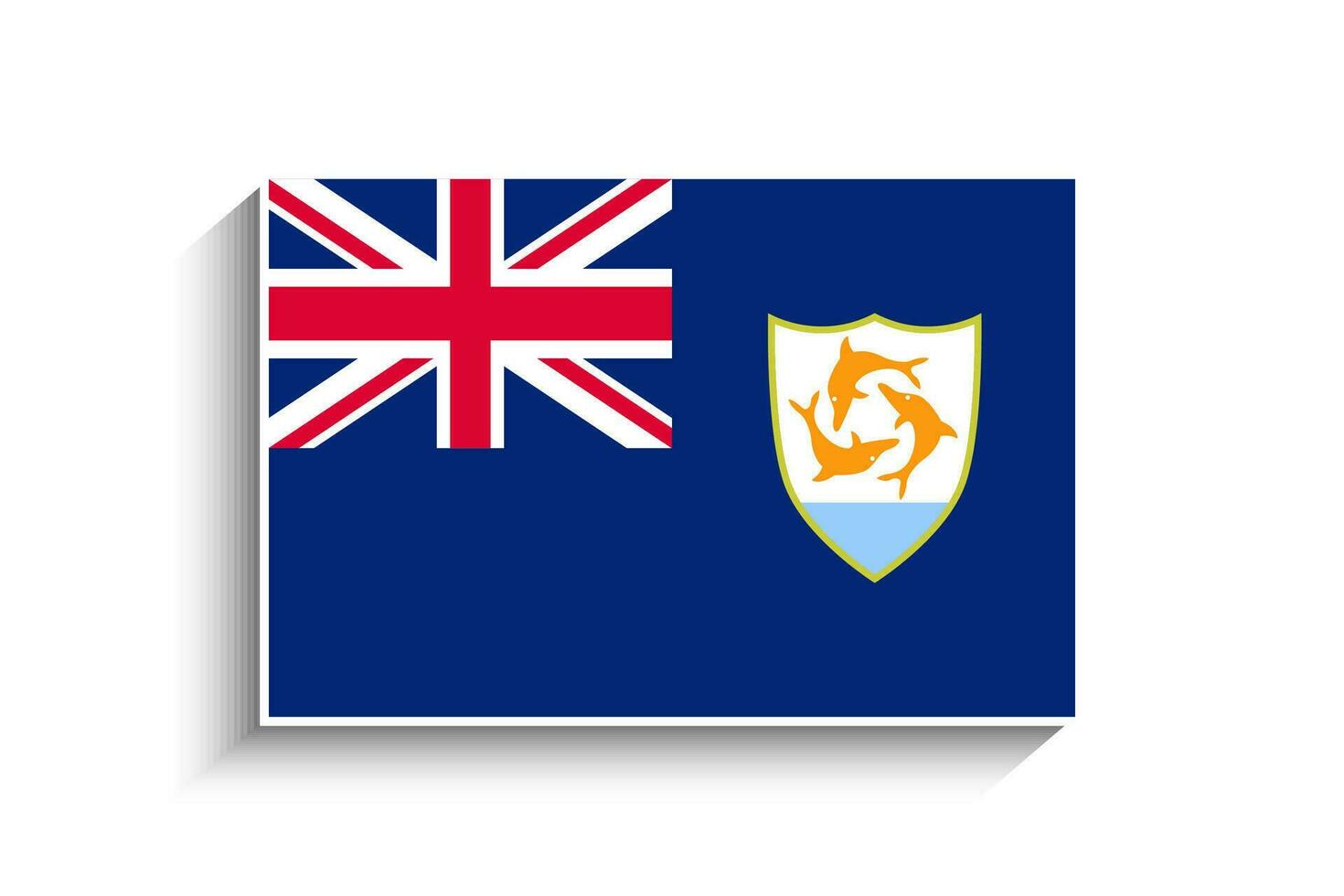 eben Rechteck Anguilla Flagge Symbol vektor