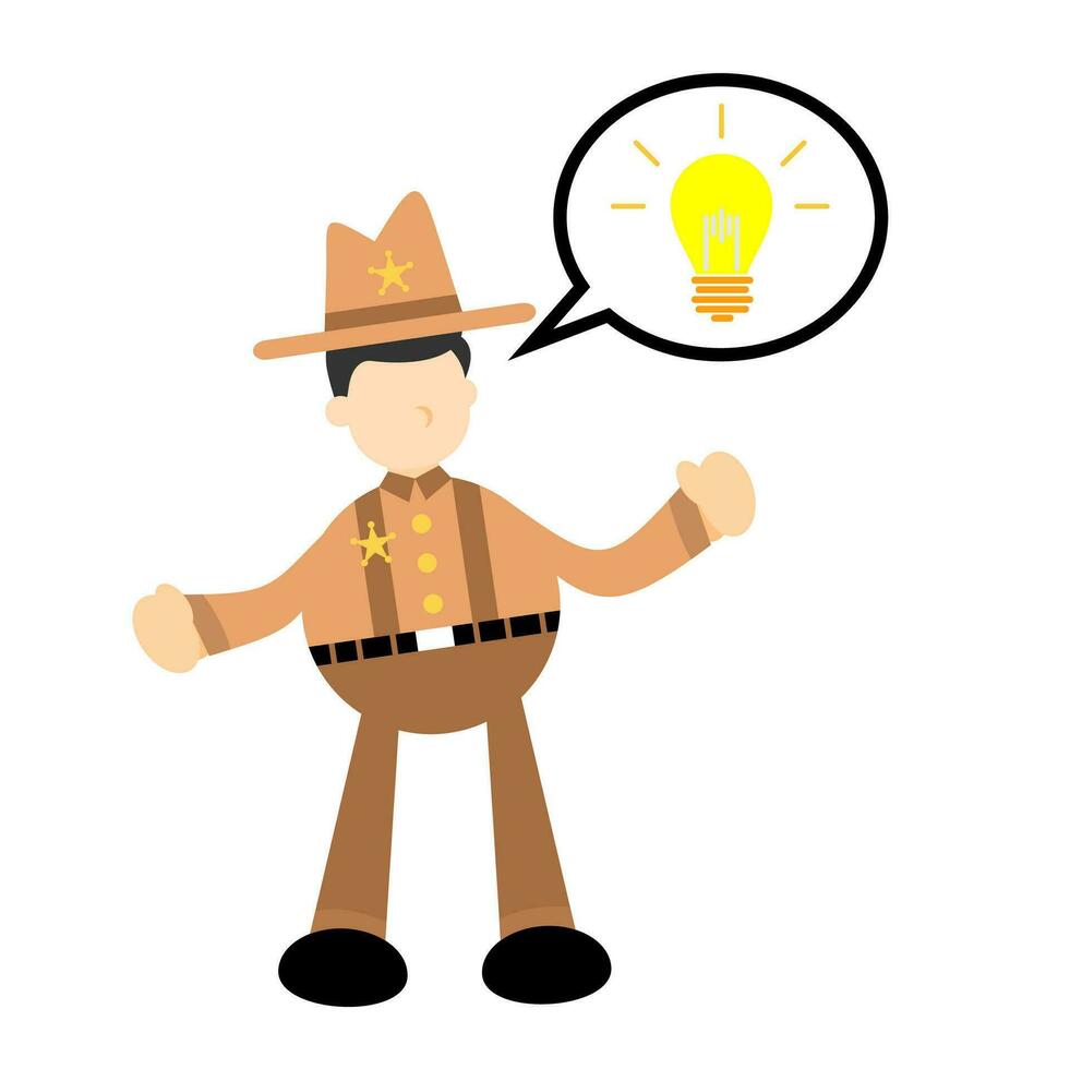 cowboy Amerika och lampa ljus aning tecknad serie klotter platt design stil vektor illustration