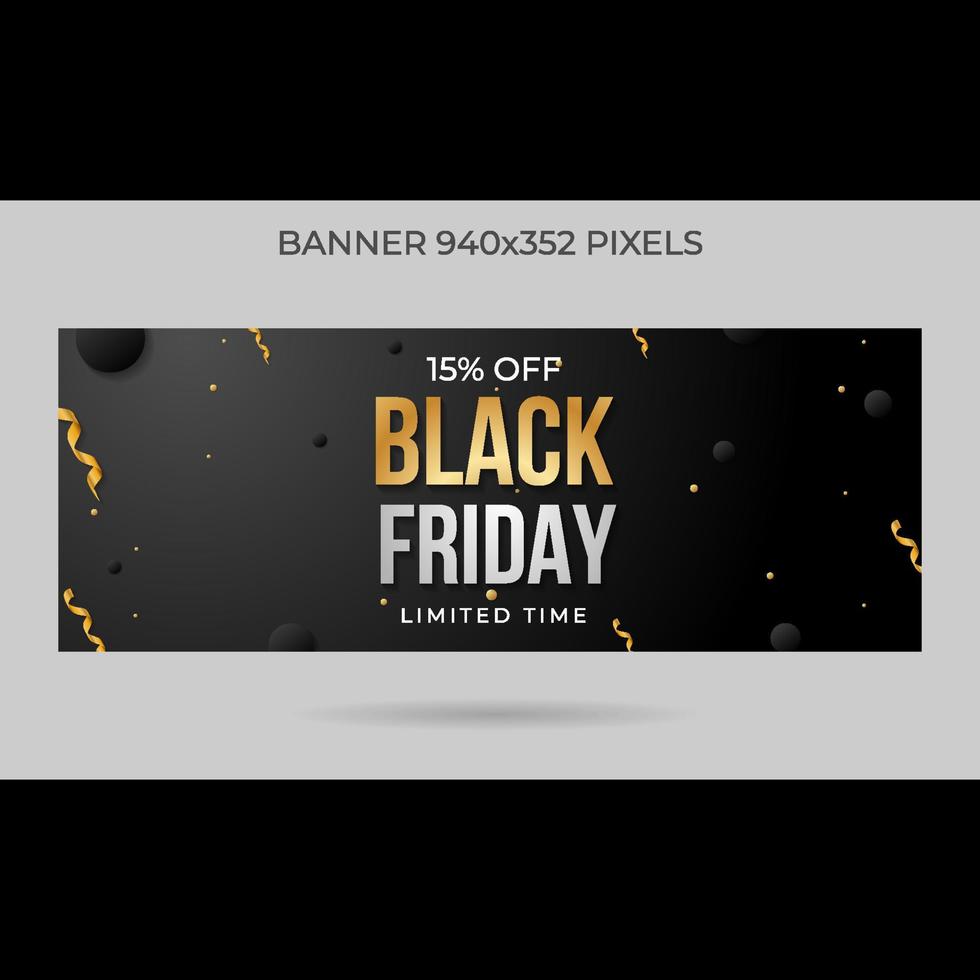 15 procent av Black Friday -banner vektor