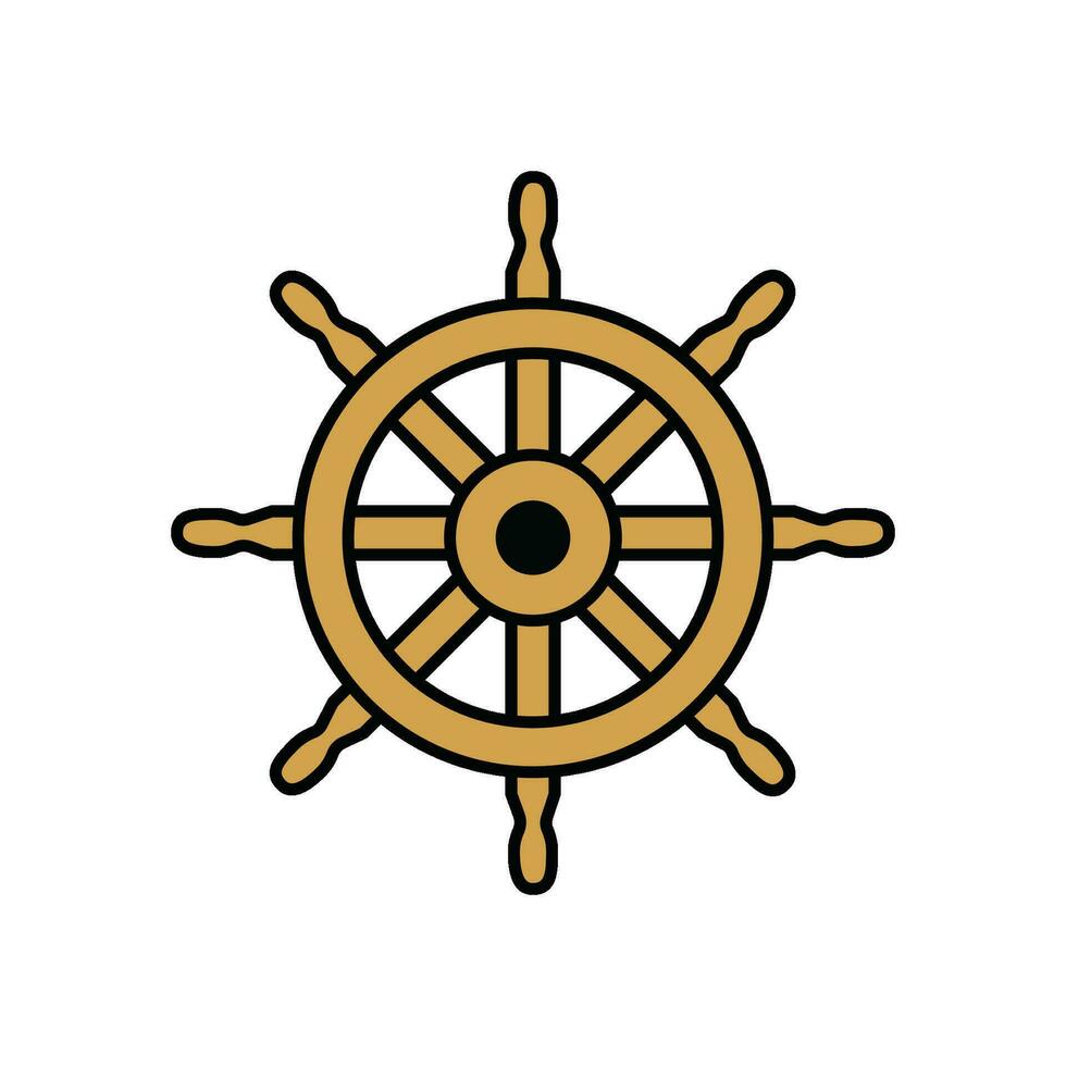 trä- fartyg hjul symbol vektor