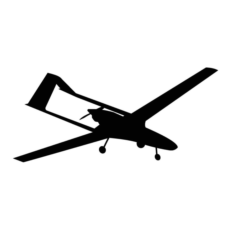 voraus Militär- Drohne uav Silhouette vektor