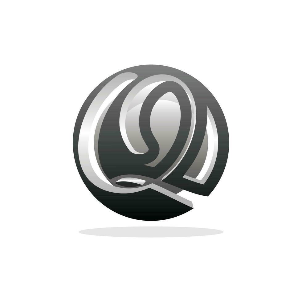 första q klot cirkel design vektor, användbar för företag och teknologi logotyper. platt vektor logotyp design mall element