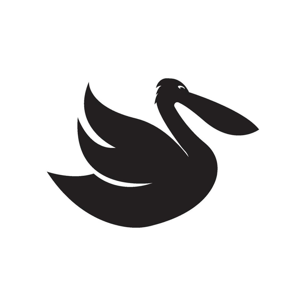 pelikan fågel logotyp vektor ikon i enkel illustration design