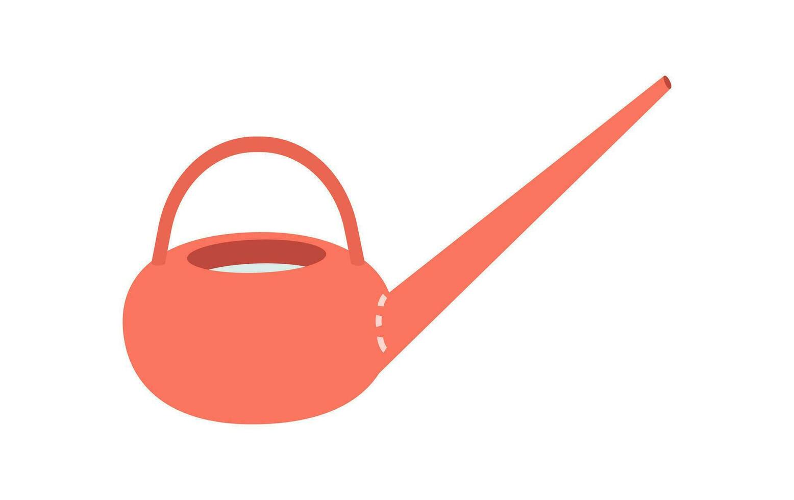 vektor isolerat illustration med platt vattning burk. pott är equiment till vård och Lägg till för växter och blommor. eleganta orange dishware till koka upp kinesisk te eller laga mat kaffe. vit bakgrund