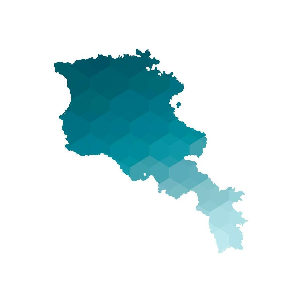 Vektor isoliert Illustration Symbol mit vereinfacht Blau Silhouette von Armenien Karte. polygonal geometrisch Stil. Weiß Hintergrund.