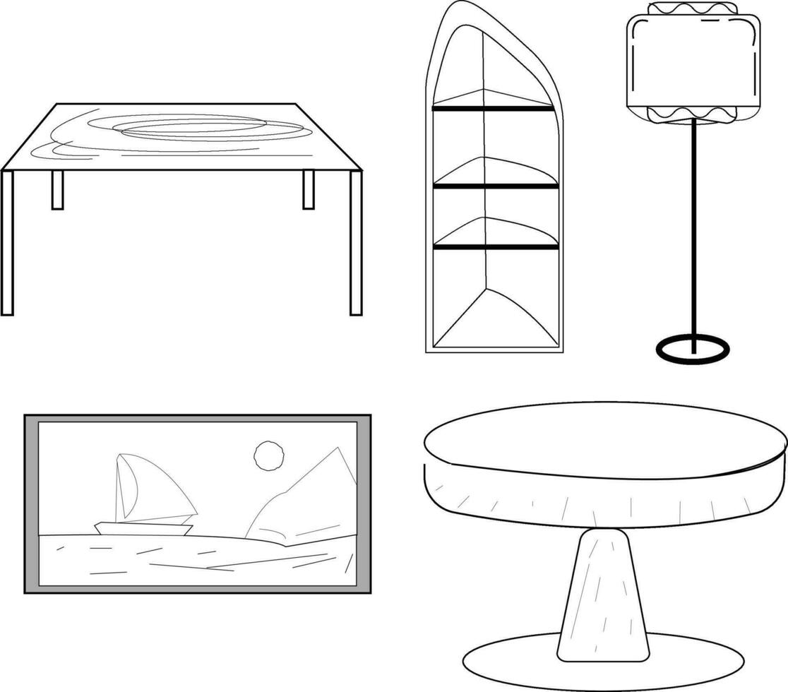 Hem dekoration , tabell , canva vektor