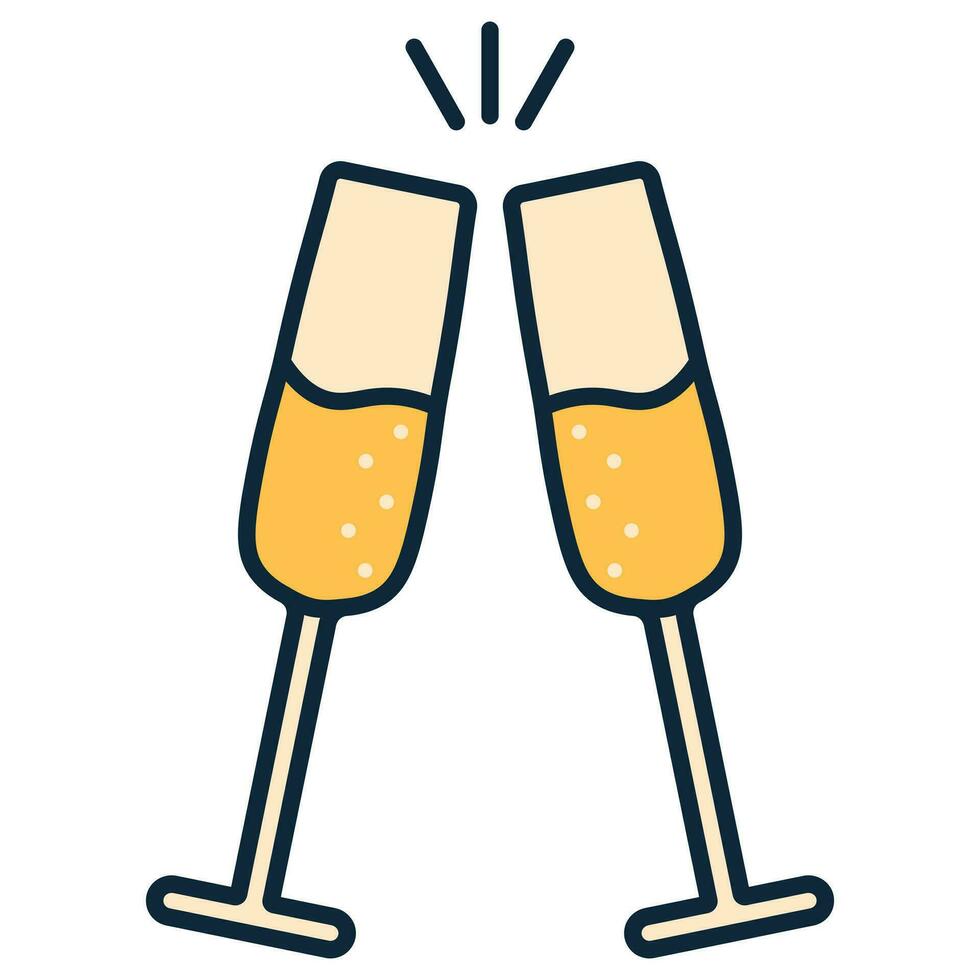 Brille von Champagner. Vektor Symbol