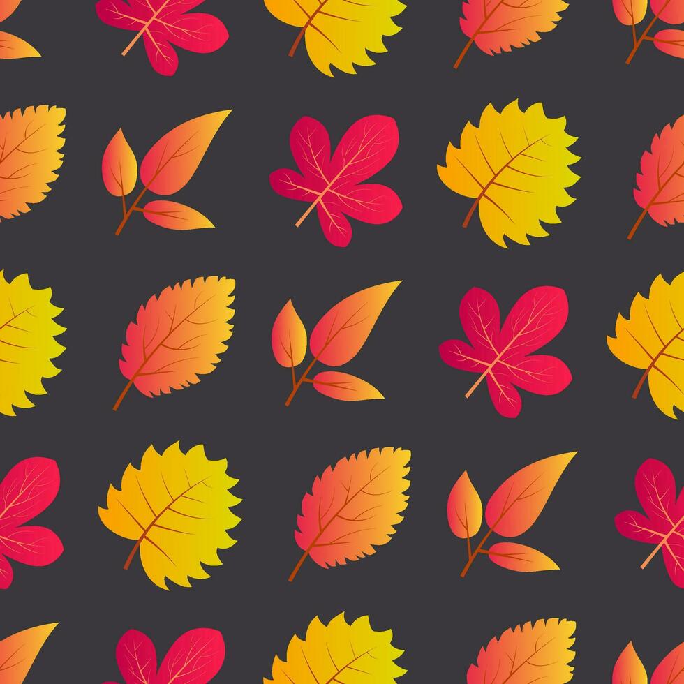 Herbst nahtlos Hintergrund mit bunt Blätter. Design zum fallen Jahreszeit Poster, Verpackung Papiere und Ferien Dekorationen. Vektor Illustration