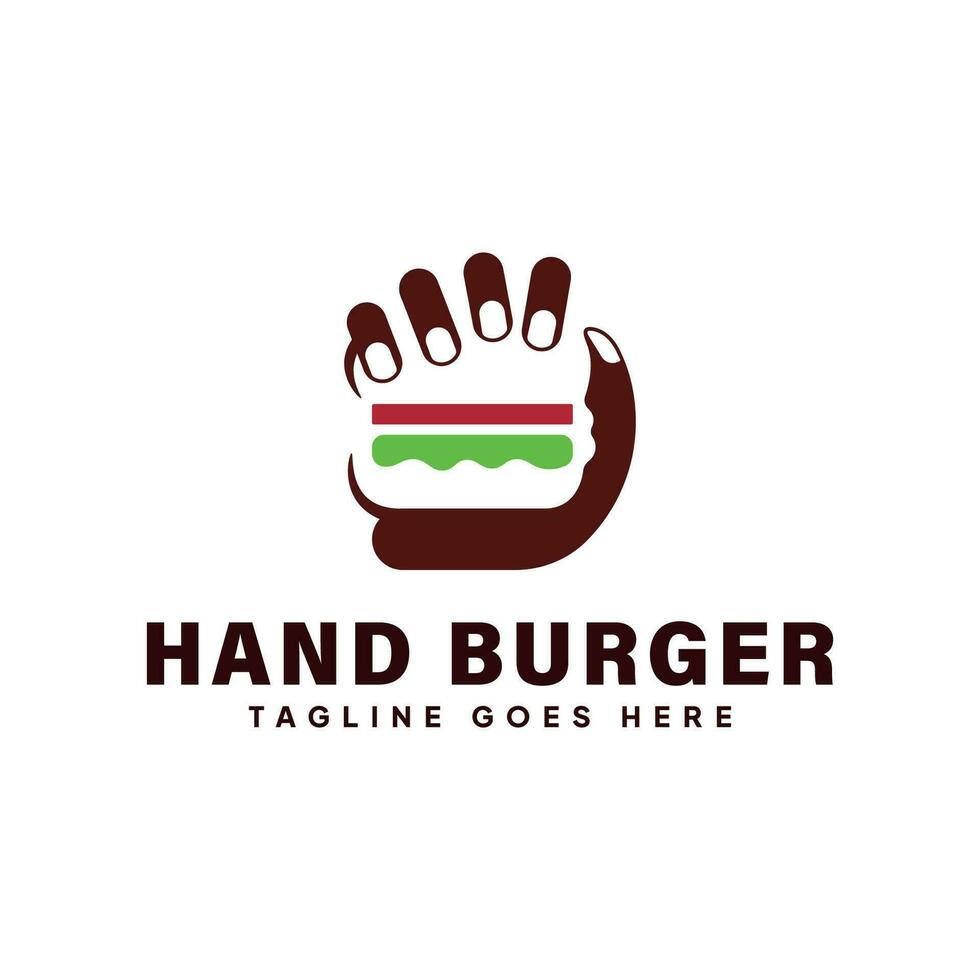 Geschäft Identität Logo von Hand halten Burger vektor