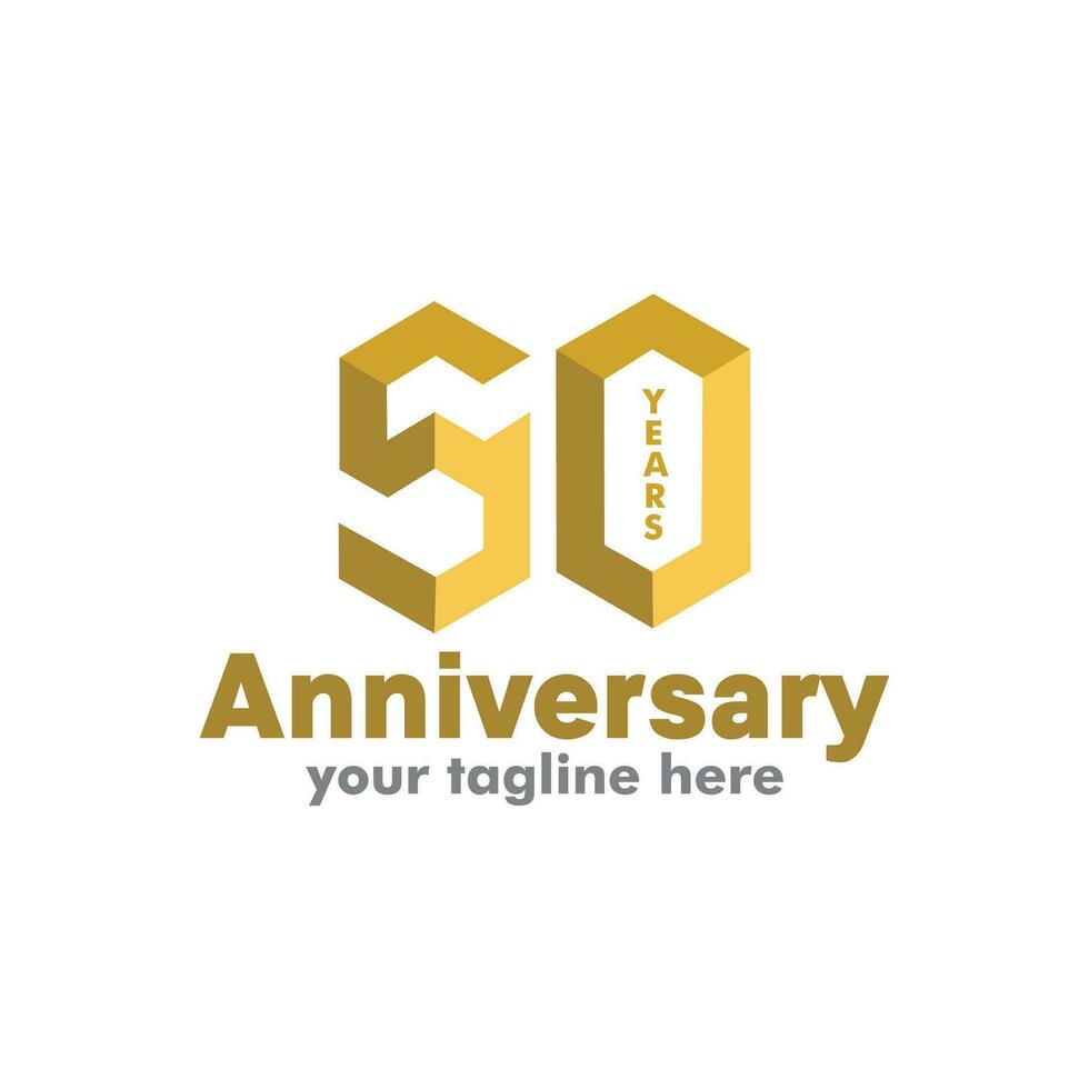 50 år årsdag, 50:e årsdag emblem i födelsedag begrepp mall design vektor