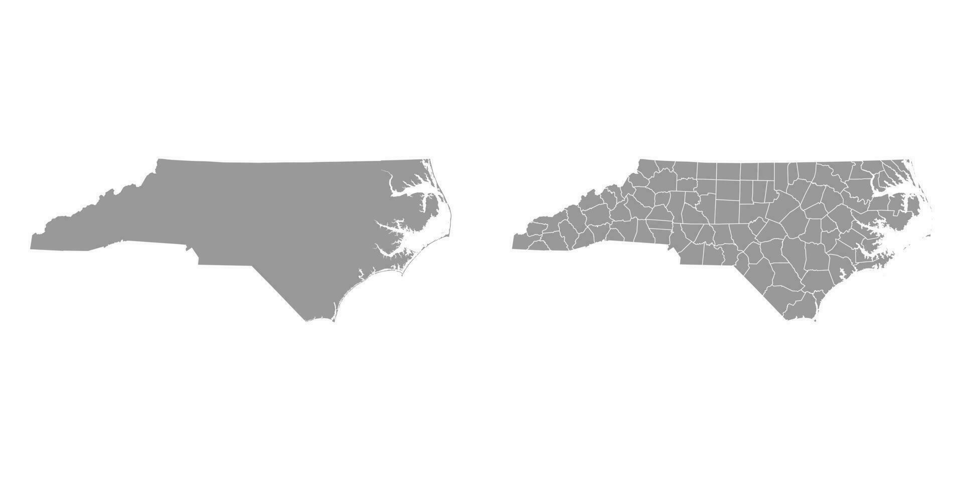 Norden Carolina Zustand grau Karten. Vektor Illustration.