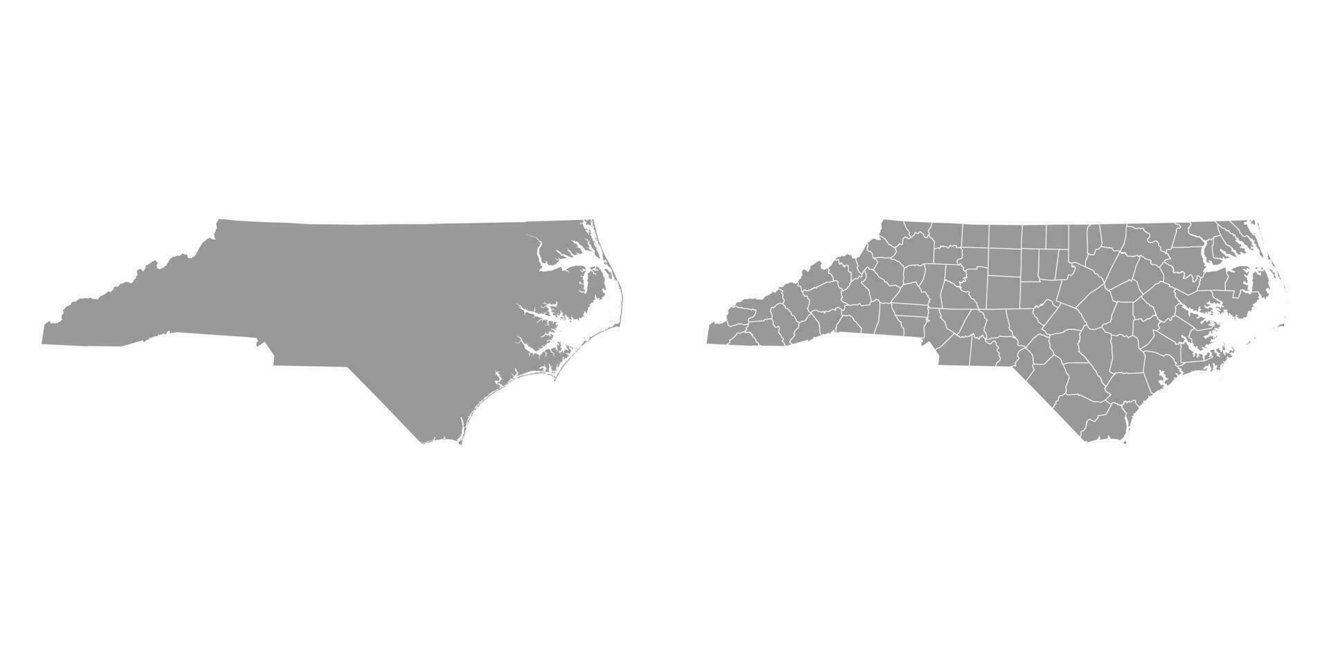 norr Carolina stat grå Kartor. vektor illustration.