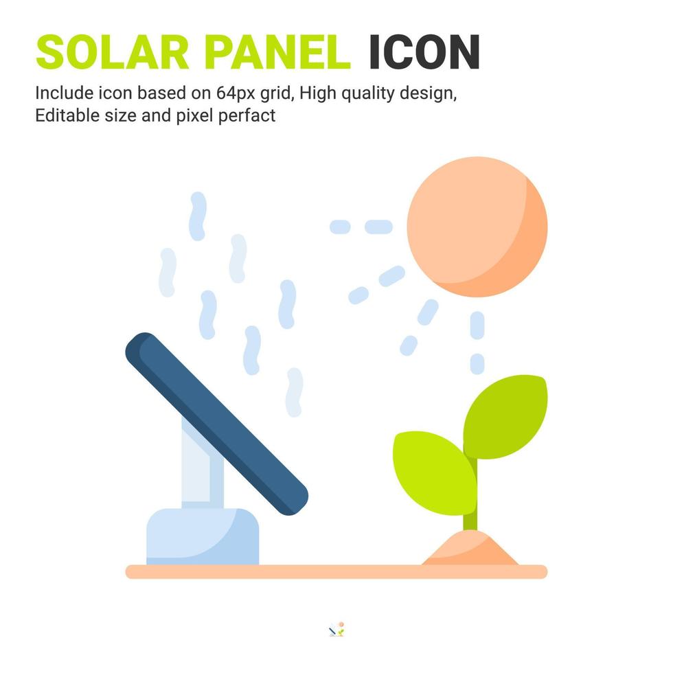 solpanel ikon vektor med platt färgstil isolerad på vit bakgrund. vektor illustration solenergi tecken symbol ikon koncept för digitalt jordbruk, teknik, industri, jordbruk och appar