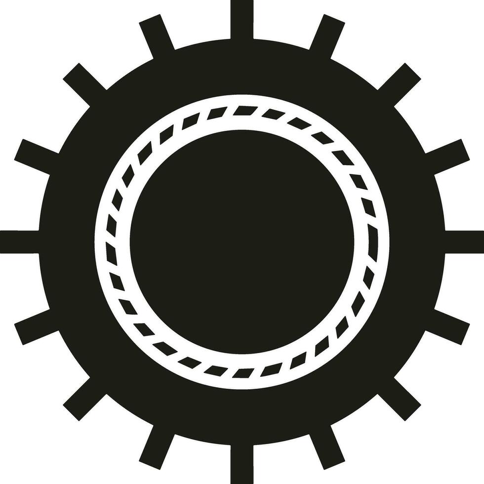 Ausrüstung Rahmen Symbol Symbol Vektor Bild. Illustration von das industriell Rad mechine Mechanismus Design Bild