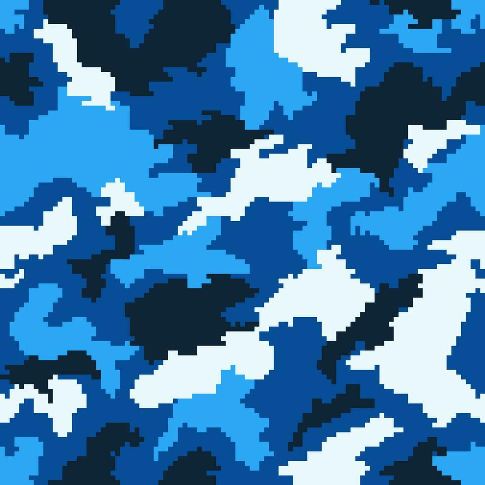 blå navi kamouflage sömlös vektor bakgrund. vektor mönster