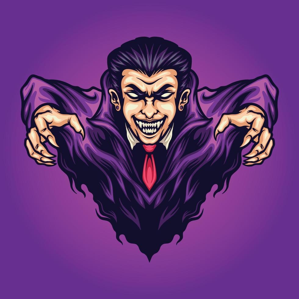 Vampirangriff Dracula Illustrationen vektor
