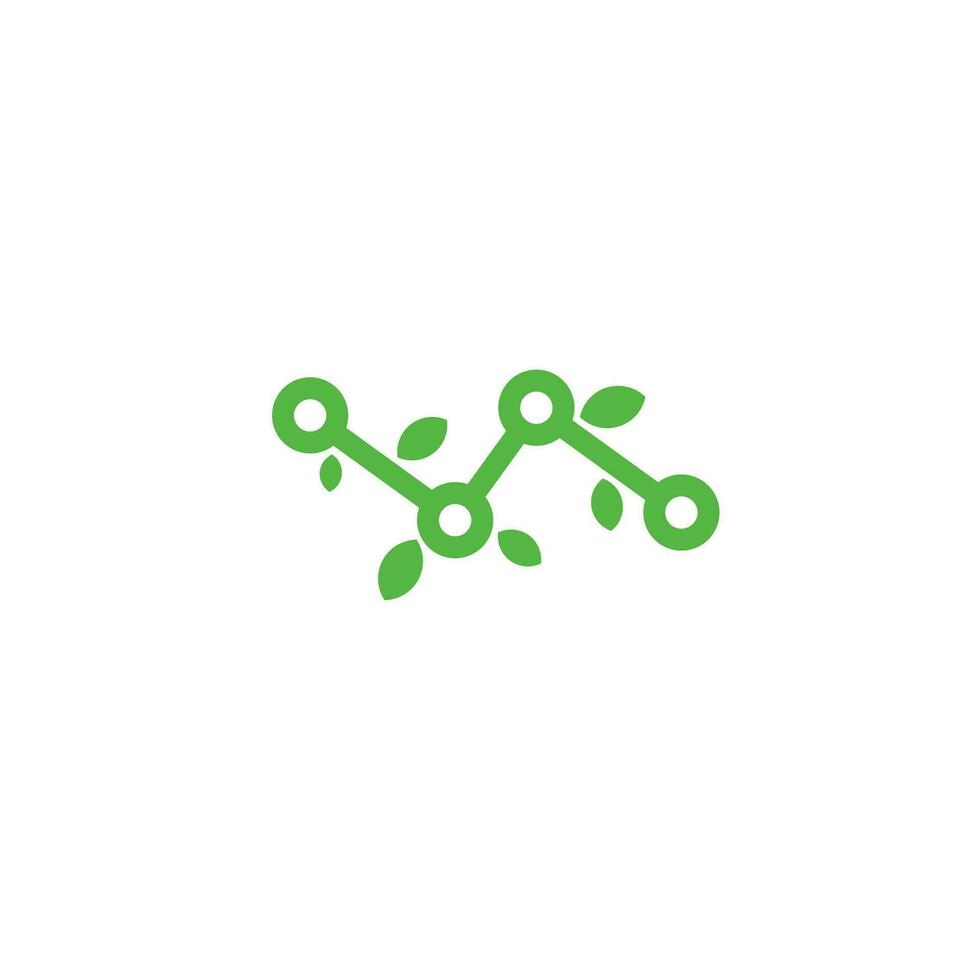 verknüpft Punkt Grün natürlich Blatt Logo Vektor