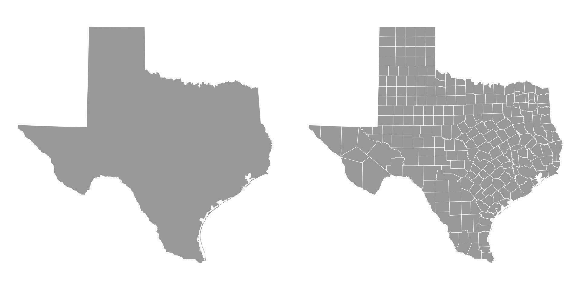 texas stat grå Kartor. vektor illustration.