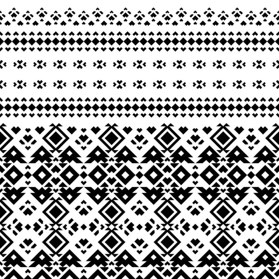 Stammes- nahtlos Muster. Vektor Illustration im einheimisch aztekisch und navajo Stil. ethnisch geometrisch zeitgenössisch Kunst. schwarz und Weiß. Design zum Teppich, Vorhang, Textil, Stoff, Matte, Stickerei, ikat.