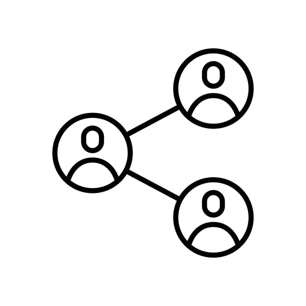 Menschen Netzwerk Symbol. einfach Gliederung Stil. Sozial Netzwerk, verbinden, Kreis, Aktie, Verknüpfung, Gemeinschaft, Team, Gruppe, Geschäft Konzept. dünn Linie Symbol. Vektor Illustration isoliert.