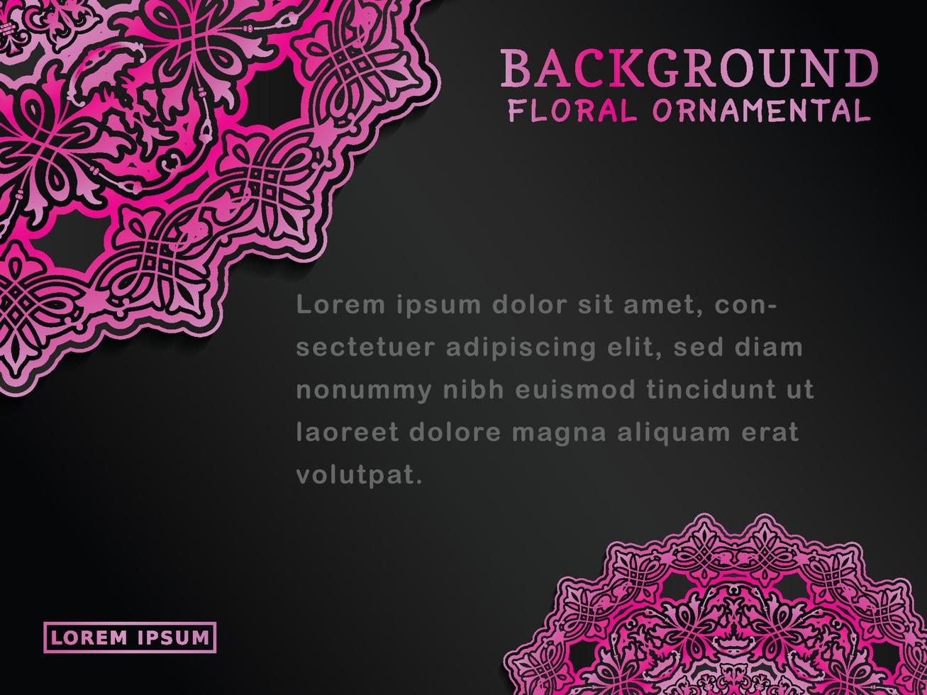 rosa Farbverlauf Mandalas dekorativer Hintergrund vektor