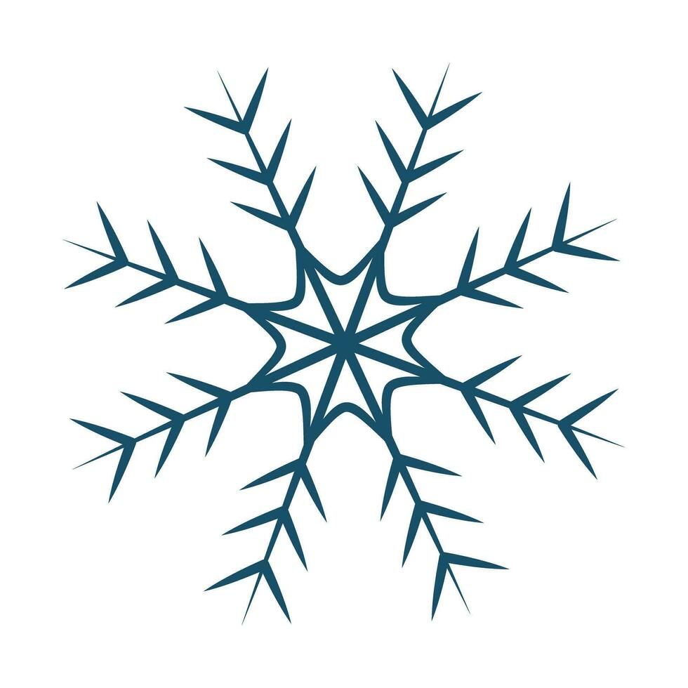 abstrakt gemustert Schneeflocke im modisch Blau. Design Element zum Weihnachten oder Neu Jahr Schöne Grüße Karte vektor