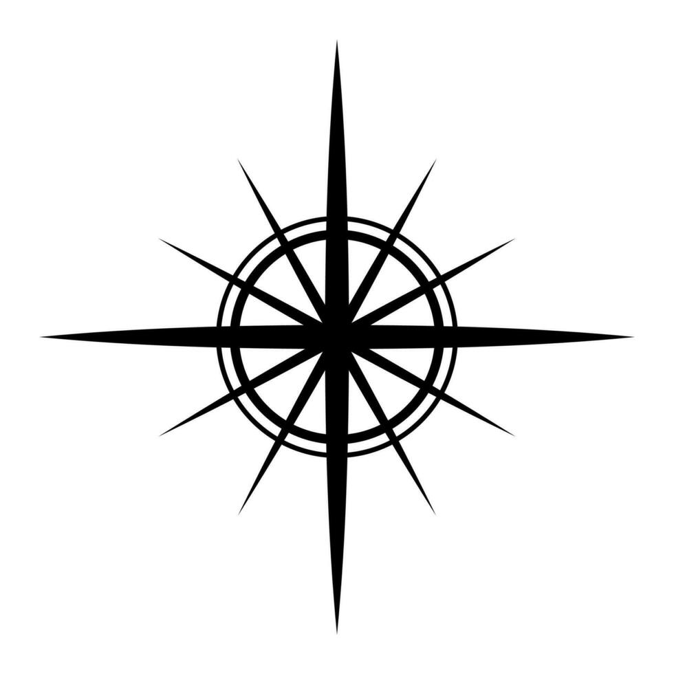 Kompass Symbol, nautisch Star Form, eben Logo Design, isoliert Reise Symbol vektor