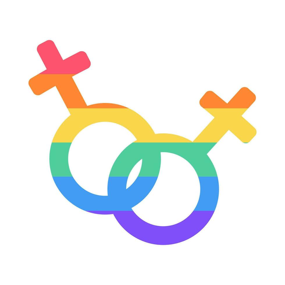 HBTQ kön symbol isolerat på vit bakgrund. hbtq. symbol av de HBTQ stolthet gemenskap. HBTQ stolthet eller regnbåge i olika former design. HBTQ flagga eller regnbåge flagga. vektor illustration.